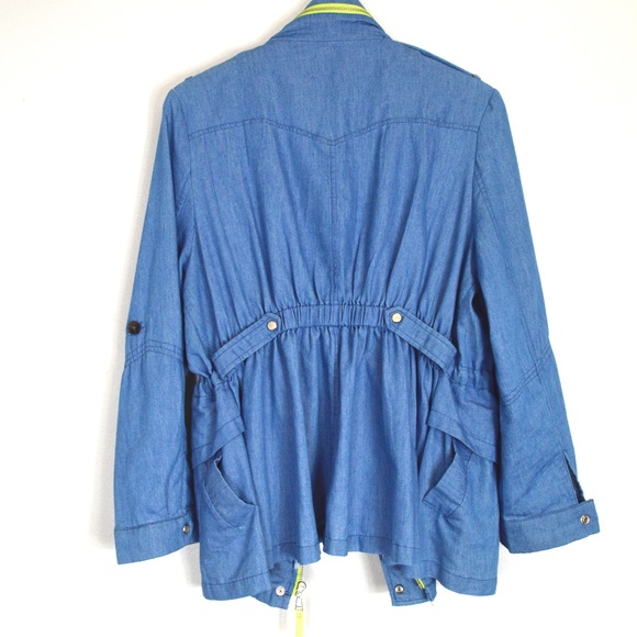 Korean Styled Lime Green and Jean Jacket - Picture 4 of 5